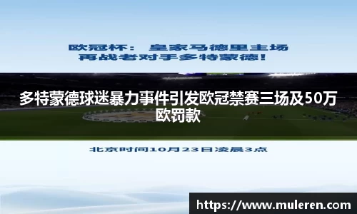 多特蒙德球迷暴力事件引发欧冠禁赛三场及50万欧罚款